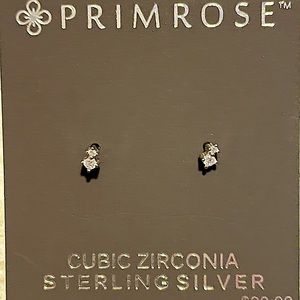 Sterling silver and cubic zirconia earrings